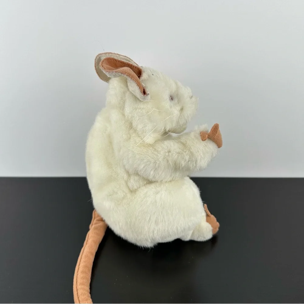 Folkmanis Puppets White Mouse Hand Puppet 7” Pink Eyes Plush Stuffed Animal Rat - Picture 5 of 9